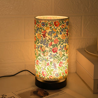 Table lamp with floral botanical decorative design