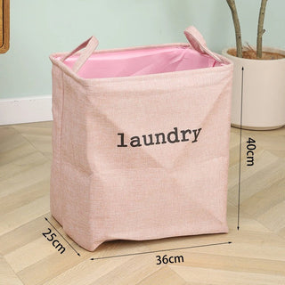 Foldable laundry basket with reinforced handles