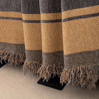 Sofa Cover Reversible Tiger Print Fringed Chenille Safari Style