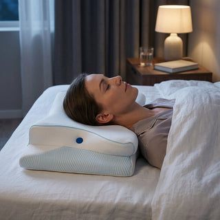 Ergonomic Memory Foam Neck Pillow with Dual Height Design