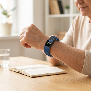 Smartwatch for Seniors with Health Tracking and LED Display - blue