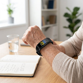 Smartwatch for Seniors with Health Tracking and LED Display - black