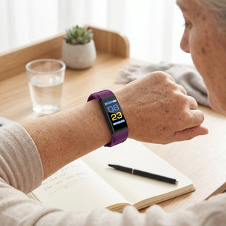 Smartwatch for Seniors with Health Tracking and LED Display - purple