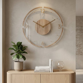 Wooden Wall Clock With Minimalist Scandinavian Style Dial