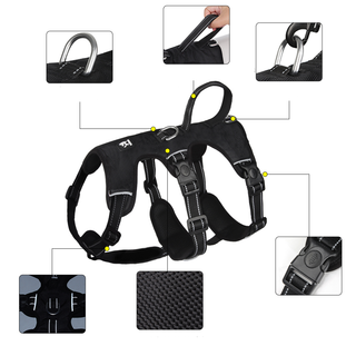 No-Pull Dog Harness with Reflective Strips and Adjustable Buckle
