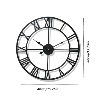Retro Metal Wall Clock with Roman Numerals and Silent Operation