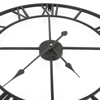 Retro Metal Wall Clock with Roman Numerals and Silent Operation