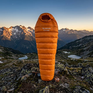 Cold Weather Sleeping Bag with Ripstop Nylon and Adjustable Hood - orange
