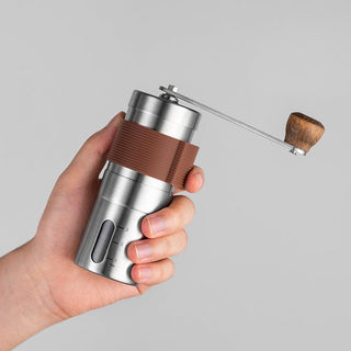 Manual Coffee Grinder with Adjustable Ceramic Burrs and Foldable Handle