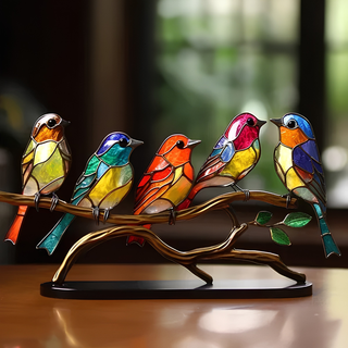 Stained Glass Table Lamp With Handmade Artistic Design And Metal Frame | Pearson