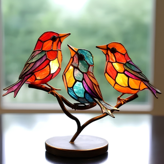 Stained Glass Table Lamp With Handmade Artistic Design And Metal Frame | Pearson