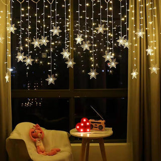 Snowflake LED Curtain Lights With Waterproof IP43 Rating And Multiple Colors | Pembroke