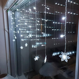 Snowflake LED Curtain Lights With Waterproof IP43 Rating And Multiple Colors | Pembroke