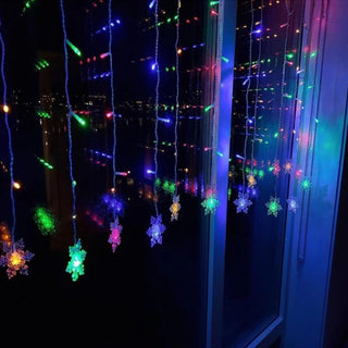 Snowflake LED Curtain Lights With Waterproof IP43 Rating And Multiple Colors | Pembroke