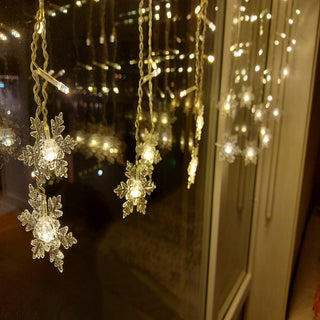 Snowflake LED Curtain Lights With Waterproof IP43 Rating And Multiple Colors | Pembroke