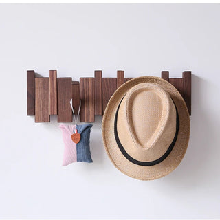 Piano Coat Rack Wall Mounted With Hooks And Solid Wood Construction | Perry