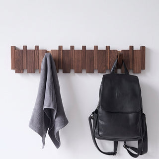 Piano Coat Rack Wall Mounted With Hooks And Solid Wood Construction | Perry