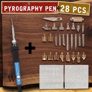 Wood Burning Pen Set With Adjustable Temperature And 28 Tips For Hobby Crafts | Aldrich