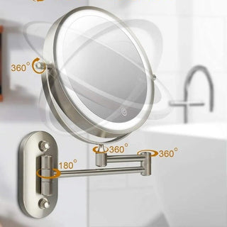 Rechargeable LED Makeup Mirror With Magnification And Adjustable Brightness | Yardley