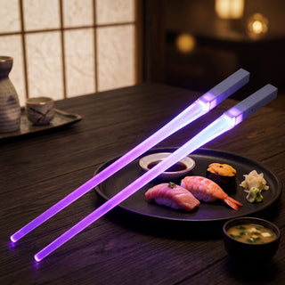 LED Chopsticks with Light Up Glowing Ends - purple