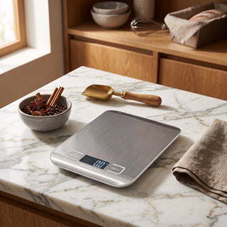 Kitchen Food Scale with Digital Display and USB Charging - white 5kg-battery
