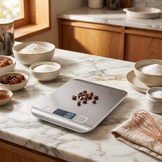 Kitchen Food Scale with Digital Display and USB Charging - white 10kg-battery