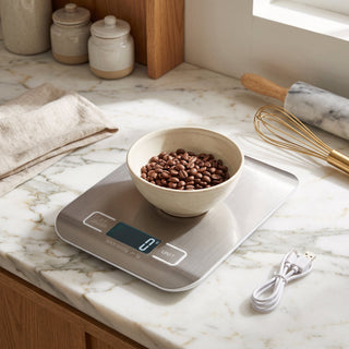 Kitchen Food Scale with Digital Display and USB Charging - white 10kg-usb charging