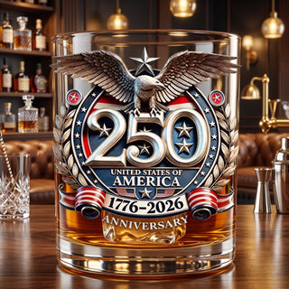 Whiskey Tumbler with Rotating Eagle Design - blue black