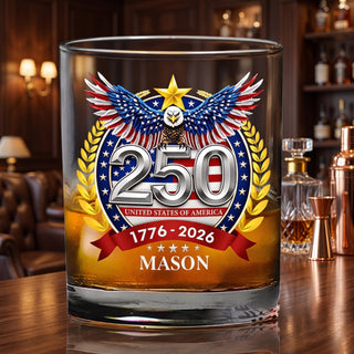 Whiskey Tumbler with Rotating Eagle Design - white gold