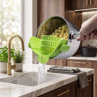 Pot Strainer with Adjustable Clip-On Stainless Steel - green