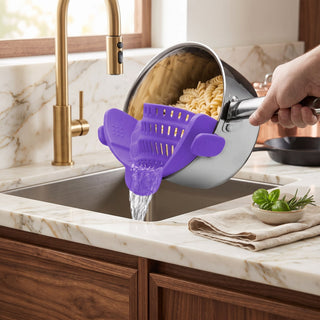 Pot Strainer with Adjustable Clip-On Stainless Steel - purple