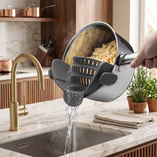 Pot Strainer with Adjustable Clip-On Stainless Steel - gray