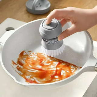 Kitchen Dish Scrub Brush With Soap Dispenser