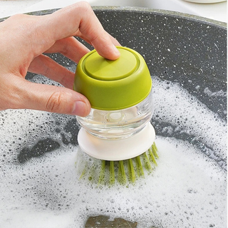 Kitchen Dish Scrub Brush With Soap Dispenser