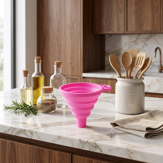 Kitchen Funnel with Collapsible Silicone Design - pink