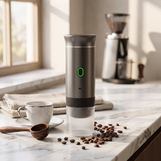 Espresso Coffee Maker with Wireless Portable Design - metallic gray