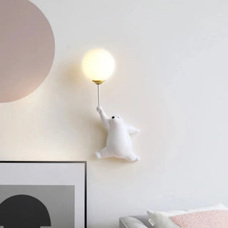 Cartoon polar bear LED wall light with Nordic style