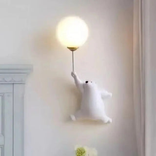 Cartoon polar bear LED wall light with Nordic style