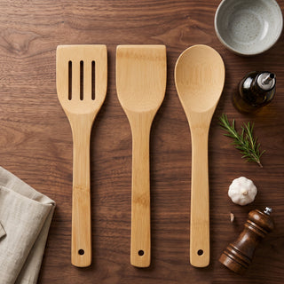 Kitchen Utensil Set Of Bamboo Cooking Tools