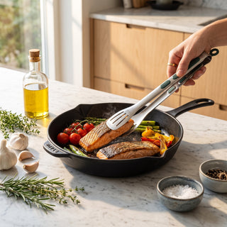 Serving Tongs With Stainless Steel Non-Slip Grip