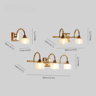 Vintage dome LED wall light with glass shade