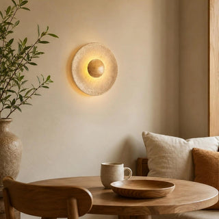 Wabi sabi travertine LED decorative wall sconce