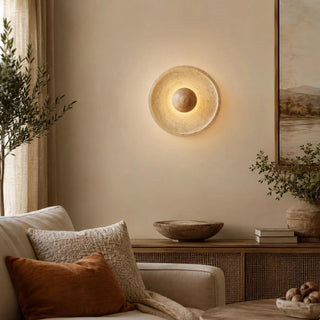 Wabi sabi travertine LED decorative wall sconce
