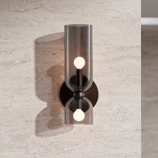 Modern frosted glass up down LED wall light - gray