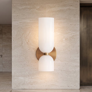 Modern frosted glass up down LED wall light - white