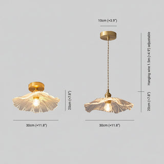 Vintage flower pendant light with sculpted shade