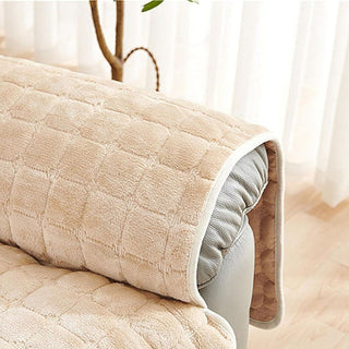 Armchair Cover with Quilted Pockets for Storage