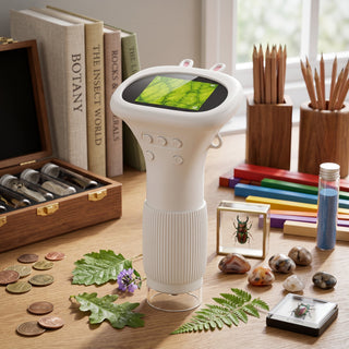Digital Microscope for Kids with LED Display - white