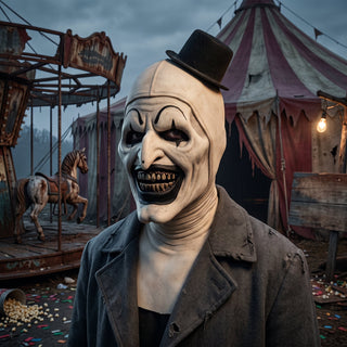 Halloween Costume with Scary Clown Design and Mask