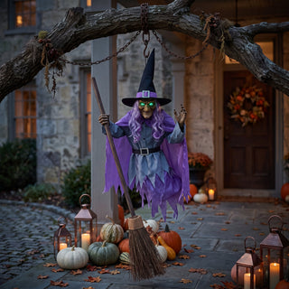 Halloween Decoration of Flying Witch with Lights
